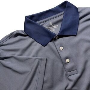 Brooks‎ Brothers Performance Series Men's Polo Shirt Blue Gray XXL